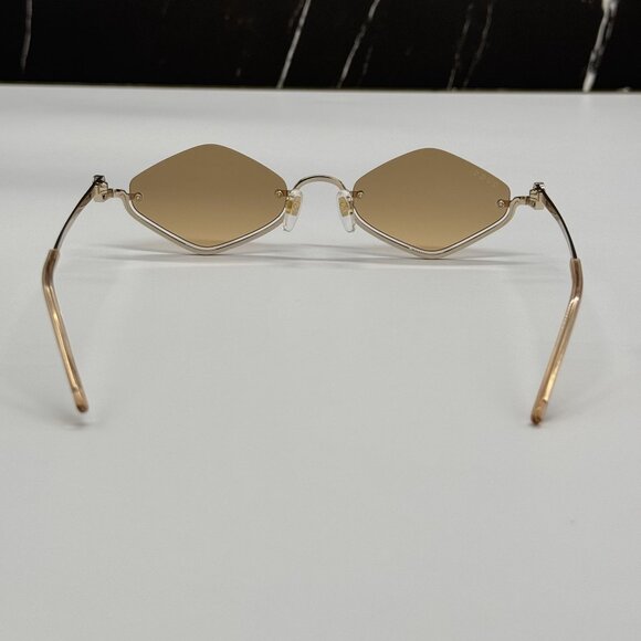 NEW GUCCI SUNGLASSES GOLD WOMEN GEOMETRIC EYEWEAR GUCCI GG1604S 003 main image 5